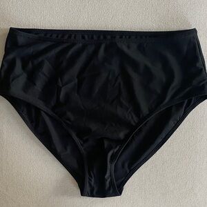 High-Waist Black Bikini Bottom - Classic Swim Coverage